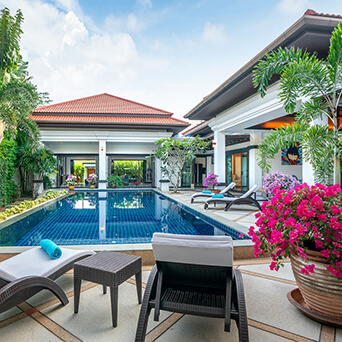 Luxury custom pool courtyard